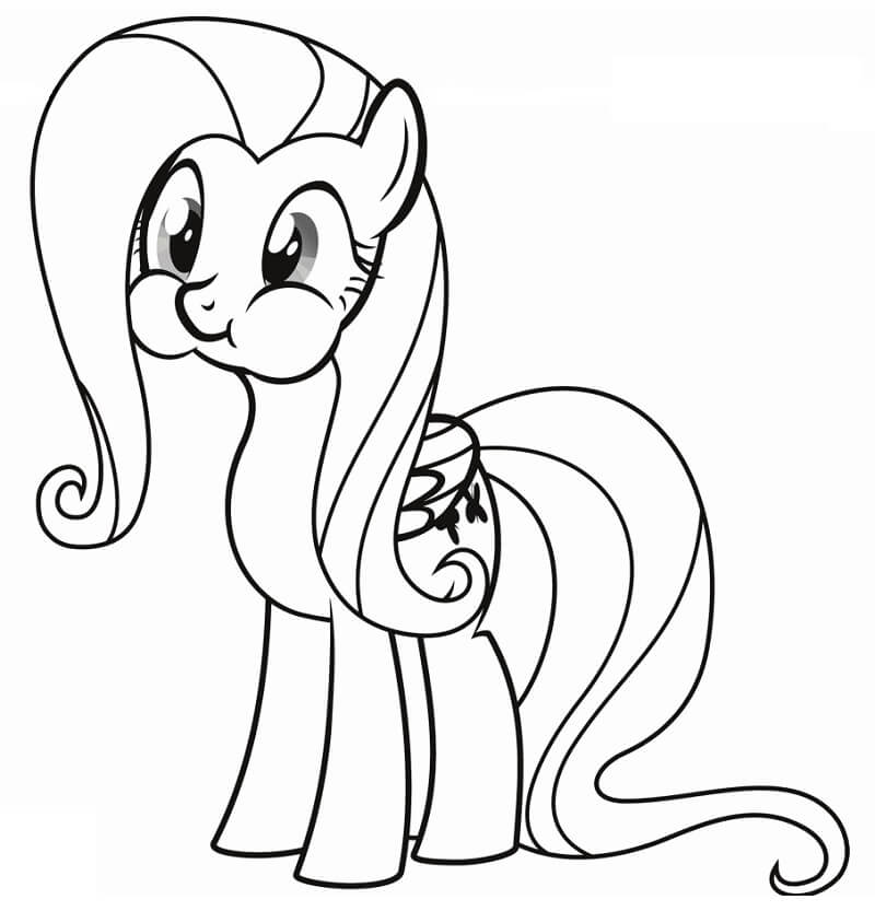 Fluttershy with Funny Face Coloring Page