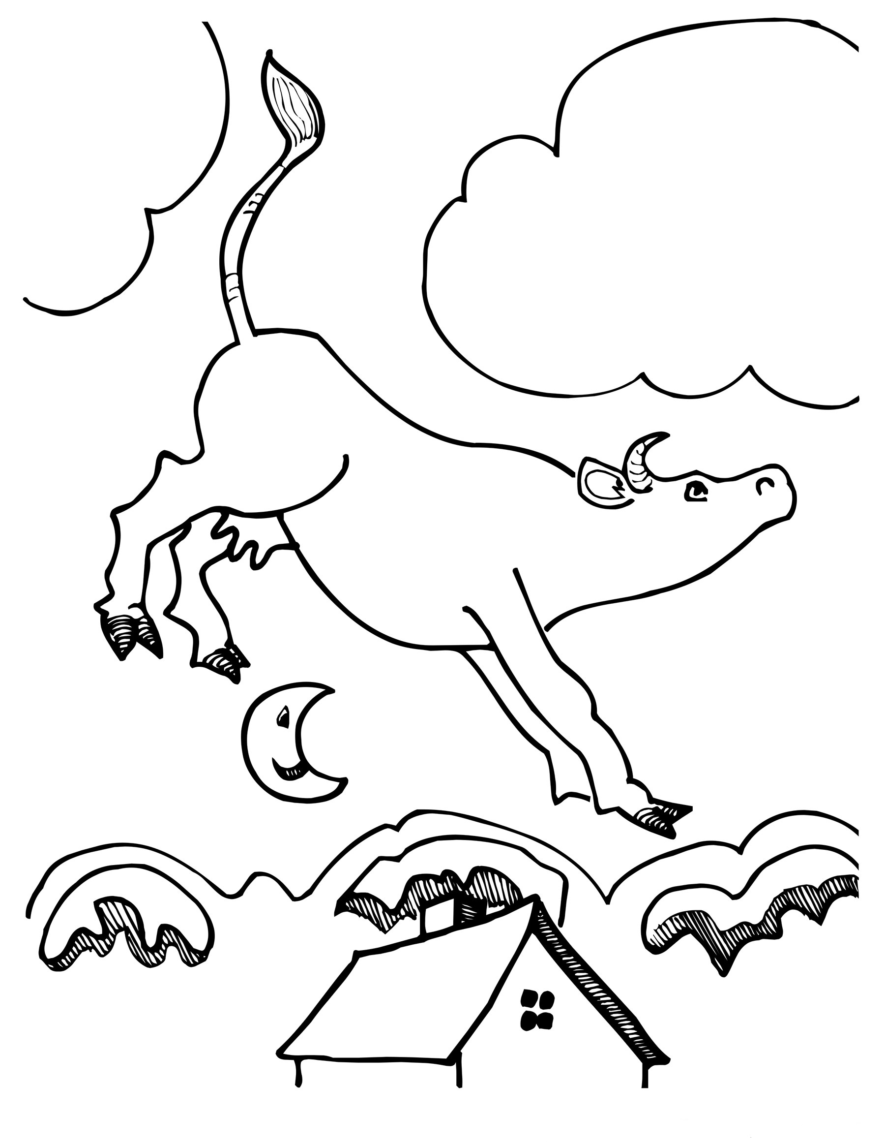 Flying Cow Coloring Page