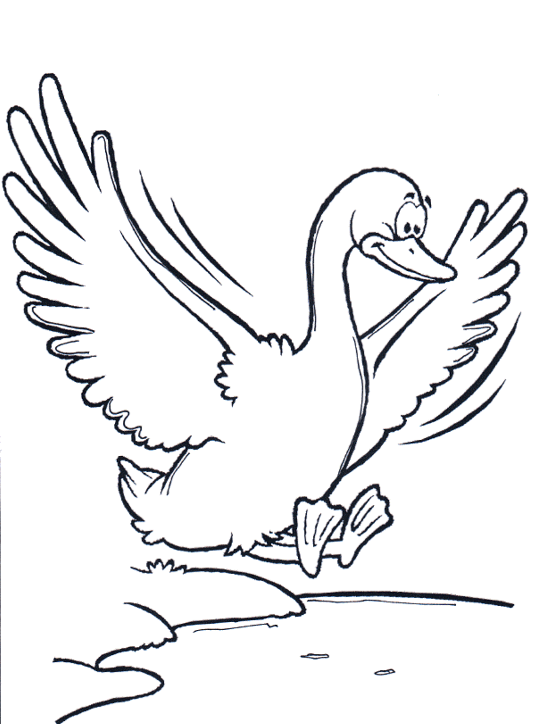 Flying Goose Printable Animal S1fed Coloring Page