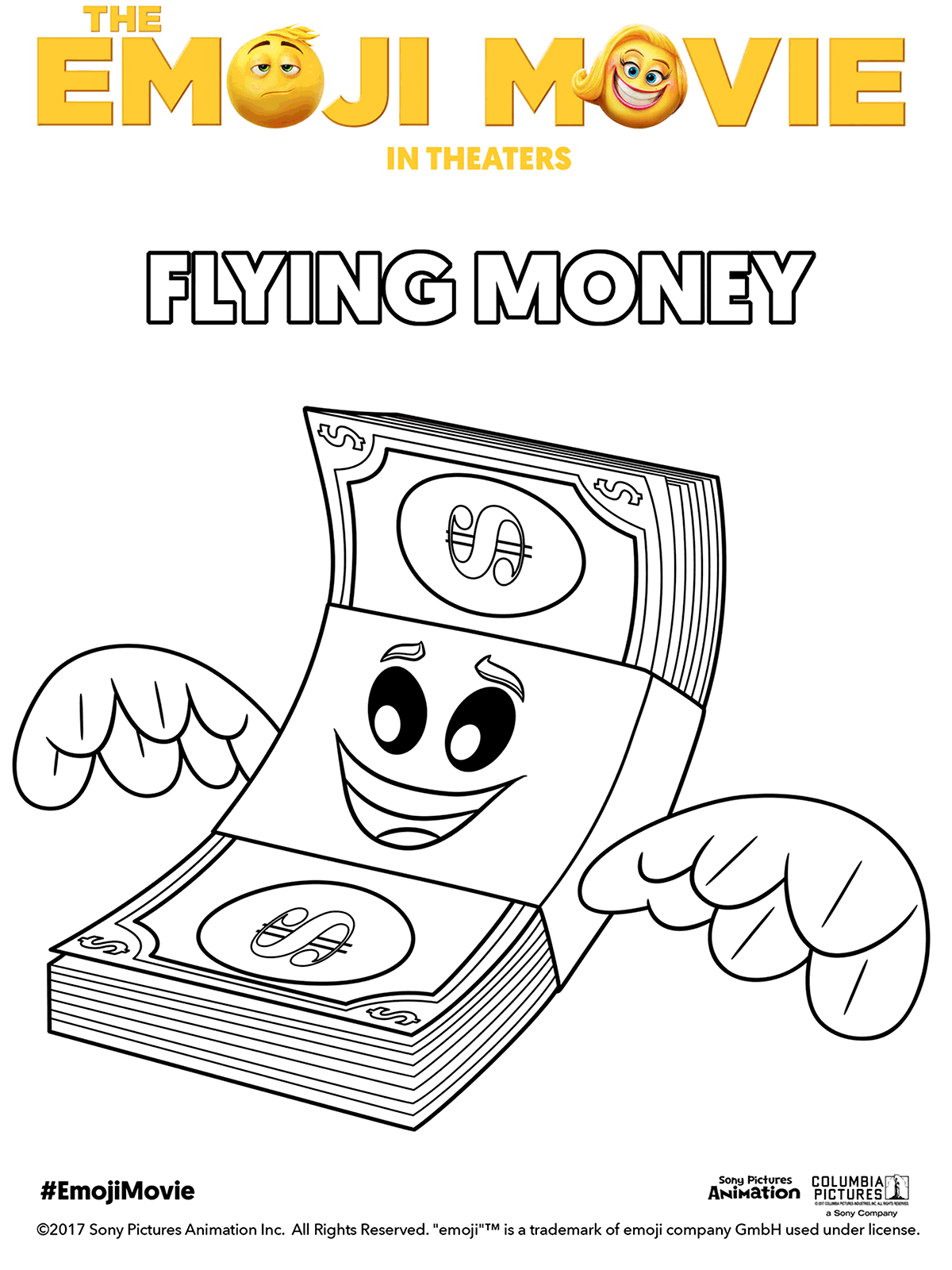 Flying Money Emoji Movie