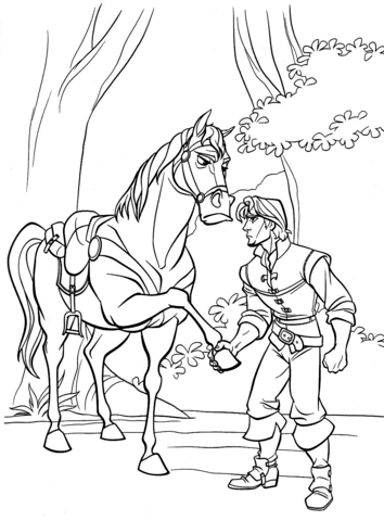 Flynn And Maximus Shaking Hands Coloring Page