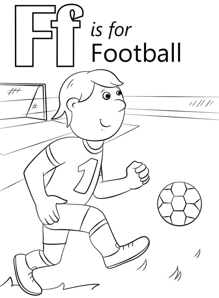 Football Letter F Coloring Page