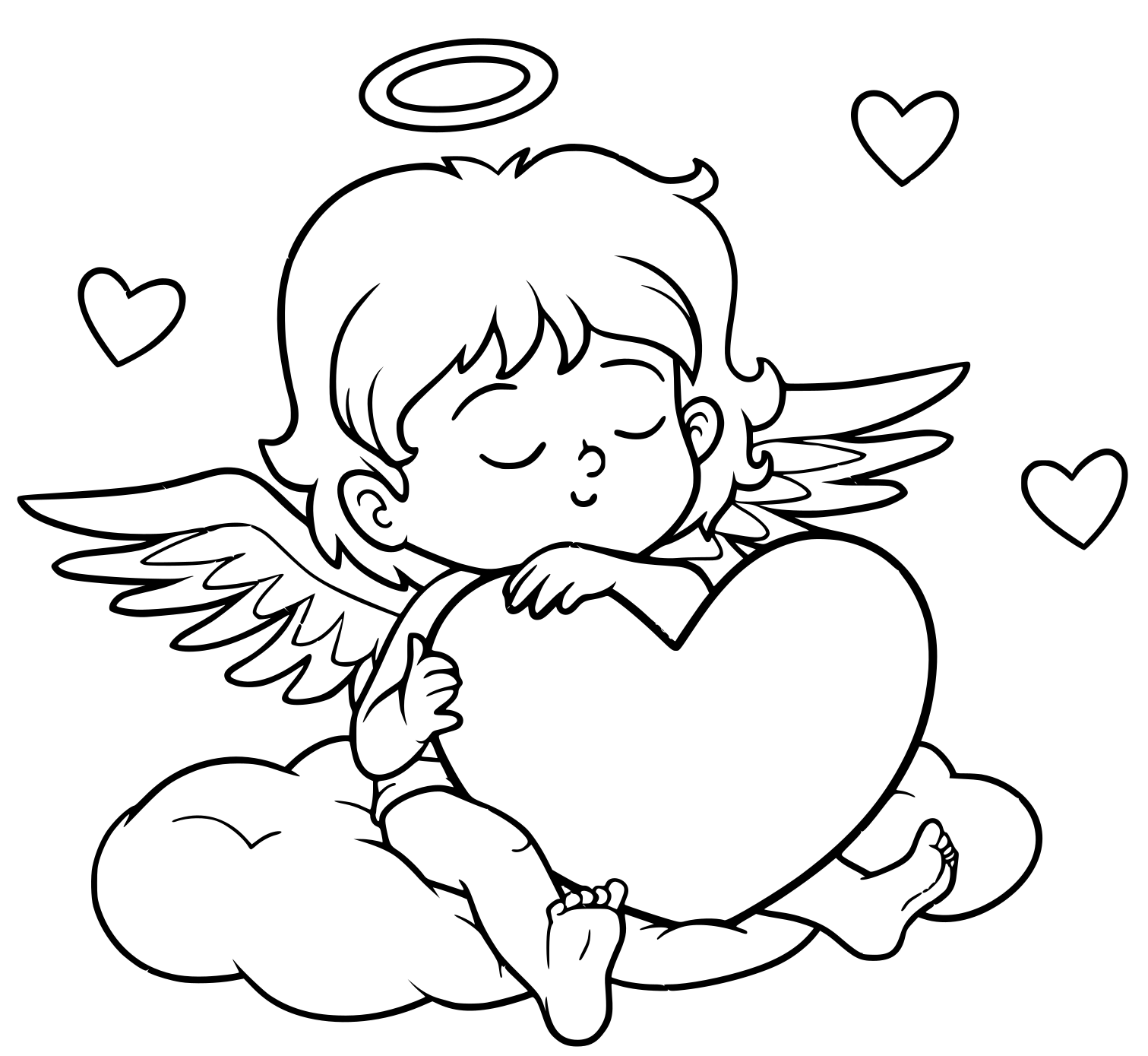 For Children Valentine S Day Character Angel Coloring Page