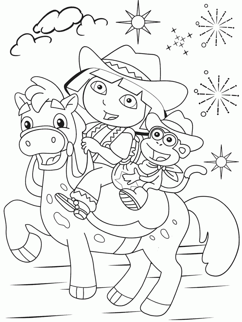 For Girls Dora And Boots03bb Coloring Page