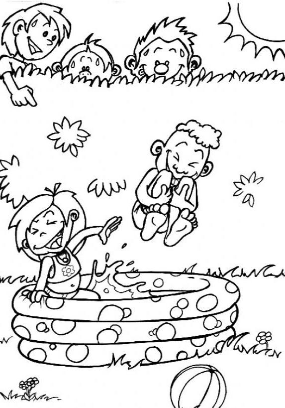 For Kids In The Summer Playing Water39ca Coloring Page