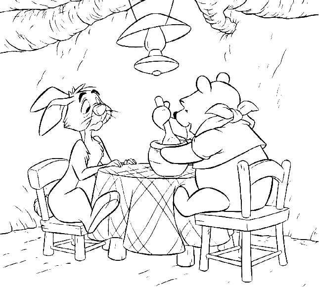 For Kids Rabbit And Winnie Are Friend95eb Coloring Page
