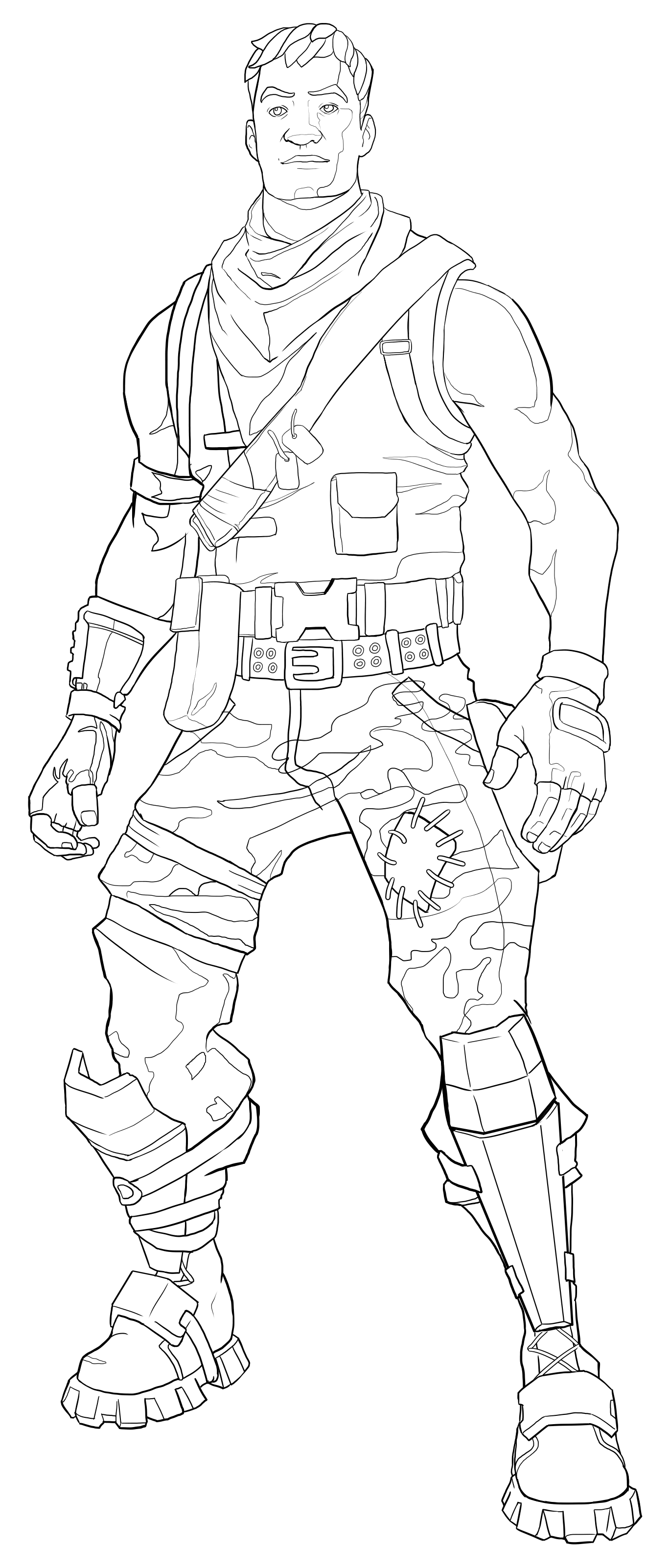 Fortnite Default Skin Coloring Page Male