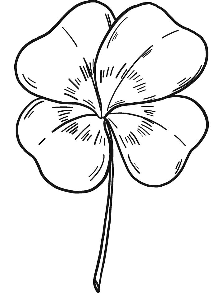 Four-leaf Clover 1 Coloring Page