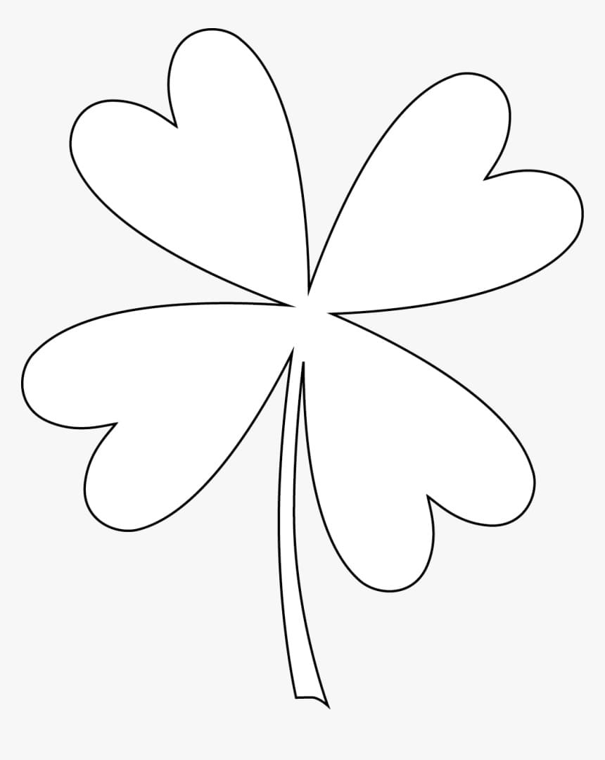 Four-leaf Clover 3 Coloring Page