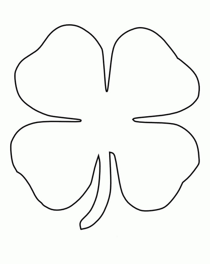 Four Leaf Clover 4 Coloring Page