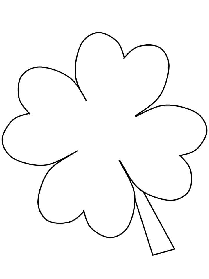 Four Leaf Clover 5 Coloring Page