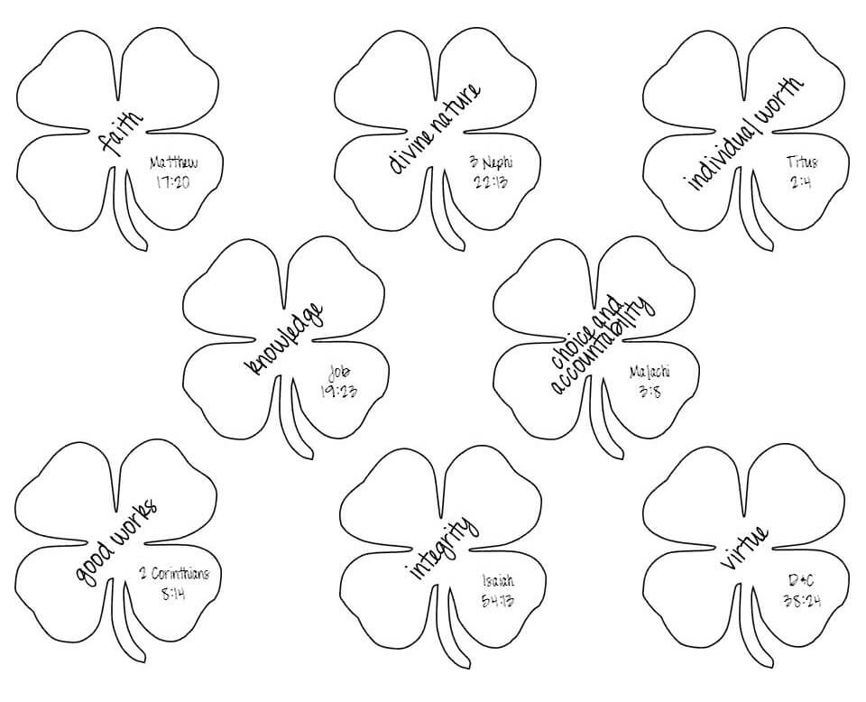 Four Leaf Clover 9 Coloring Page