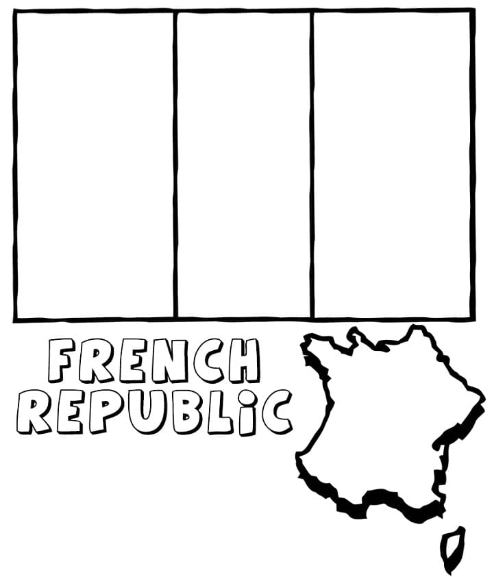 France Flag 5 Coloring Page