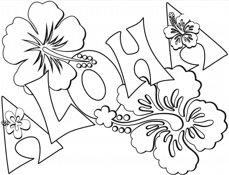 Free Aloha Coloring Page