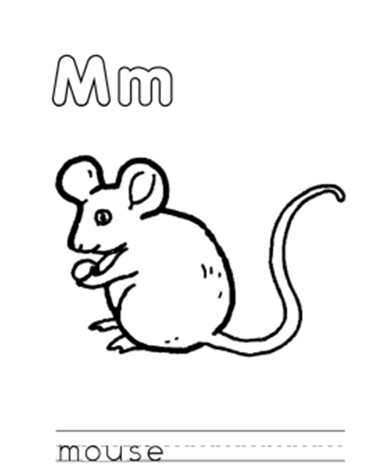 Free Alphabet S Mouse Animald76b Coloring Page