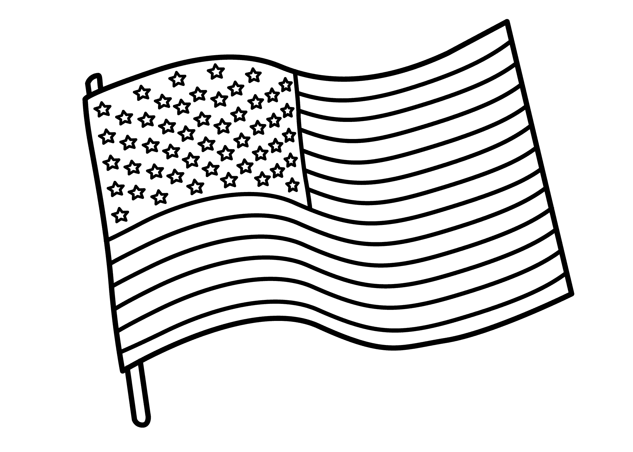 Free American Flags Coloring Page
