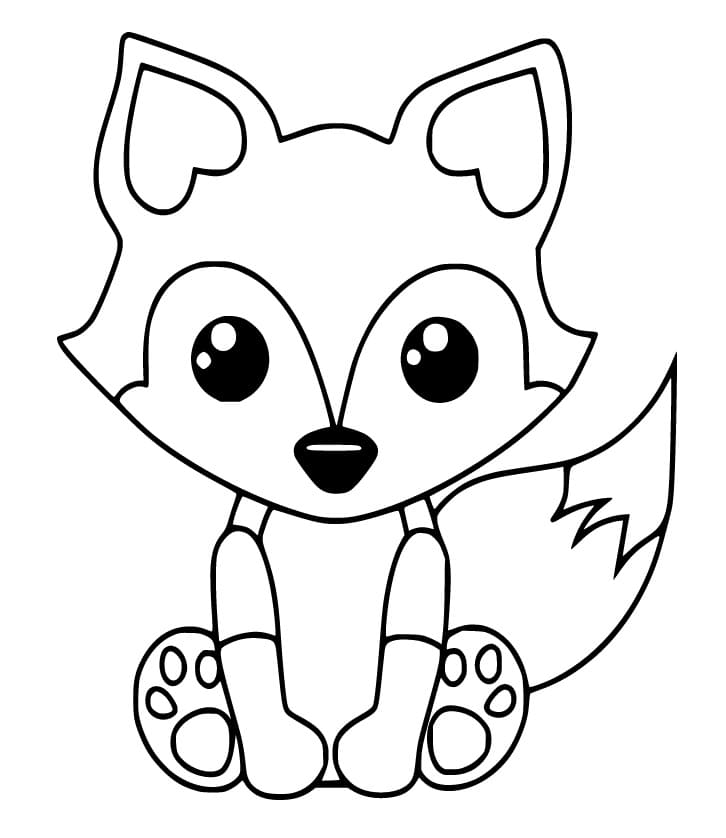 Free Cute Fox Coloring Page