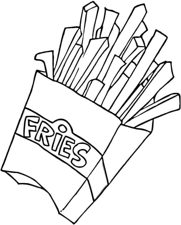 Free French Fries Coloring Page
