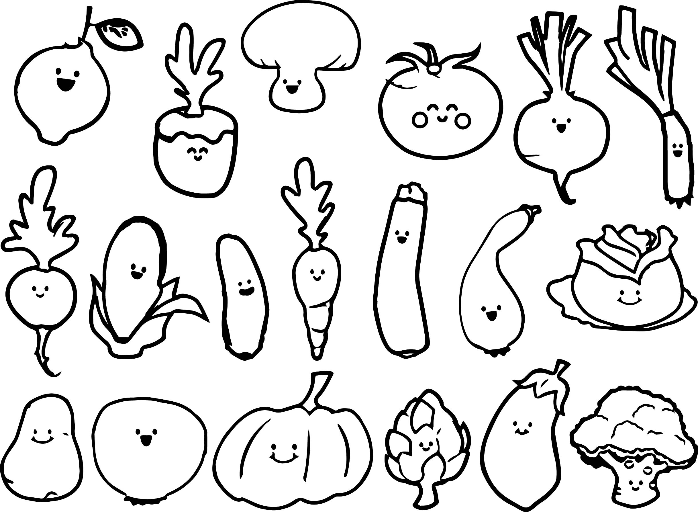 Free Fun Vegetables Coloring Page