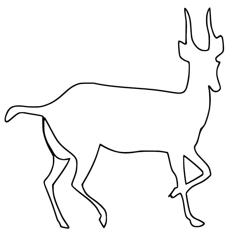 Free Gazelle Outline Coloring Page