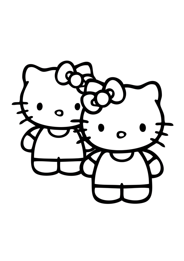 Free Girls Hello Kitty Coloring Page