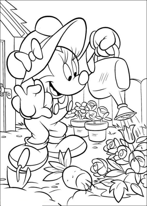 Free Minnie Gardening Disney Sd70c Coloring Page