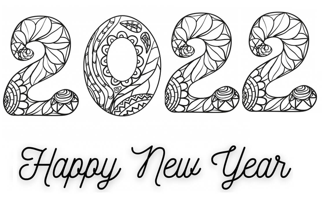 Free New Year 2022 Coloring Page