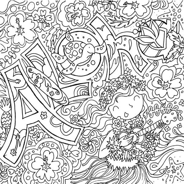 Free Printable Aloha Coloring Page