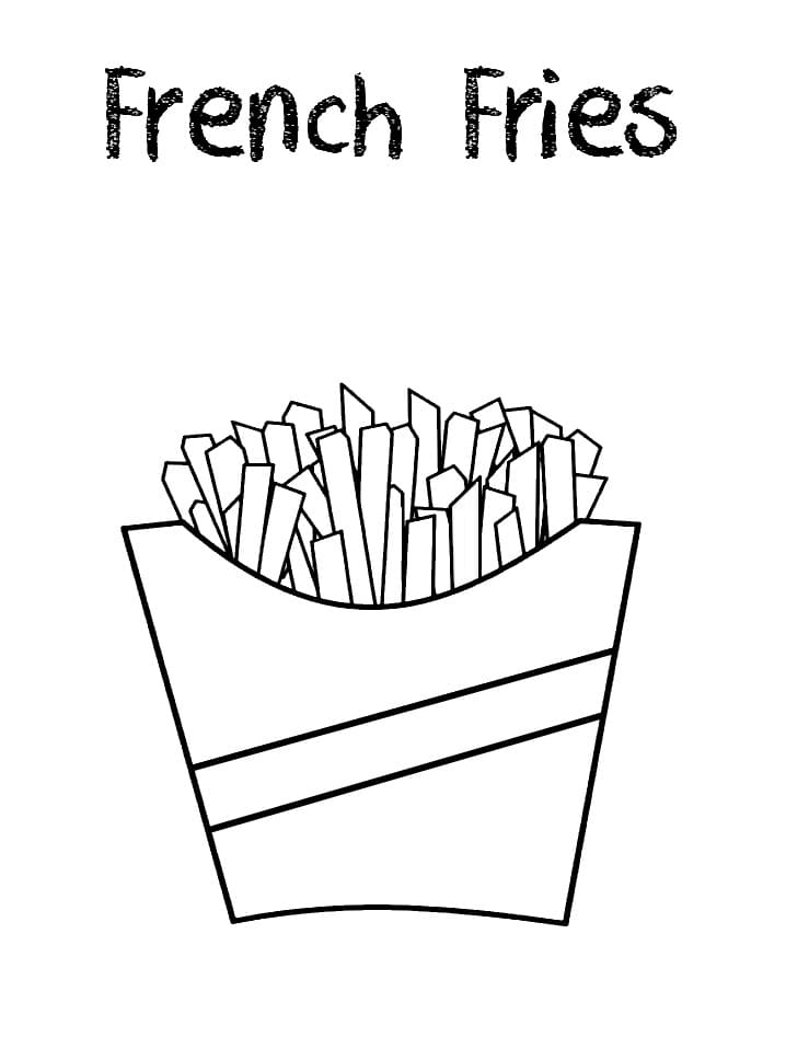 Free Printable French Fries Coloring Page