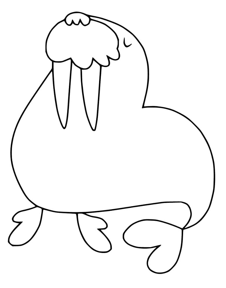 Free Printable Walrus Coloring Page