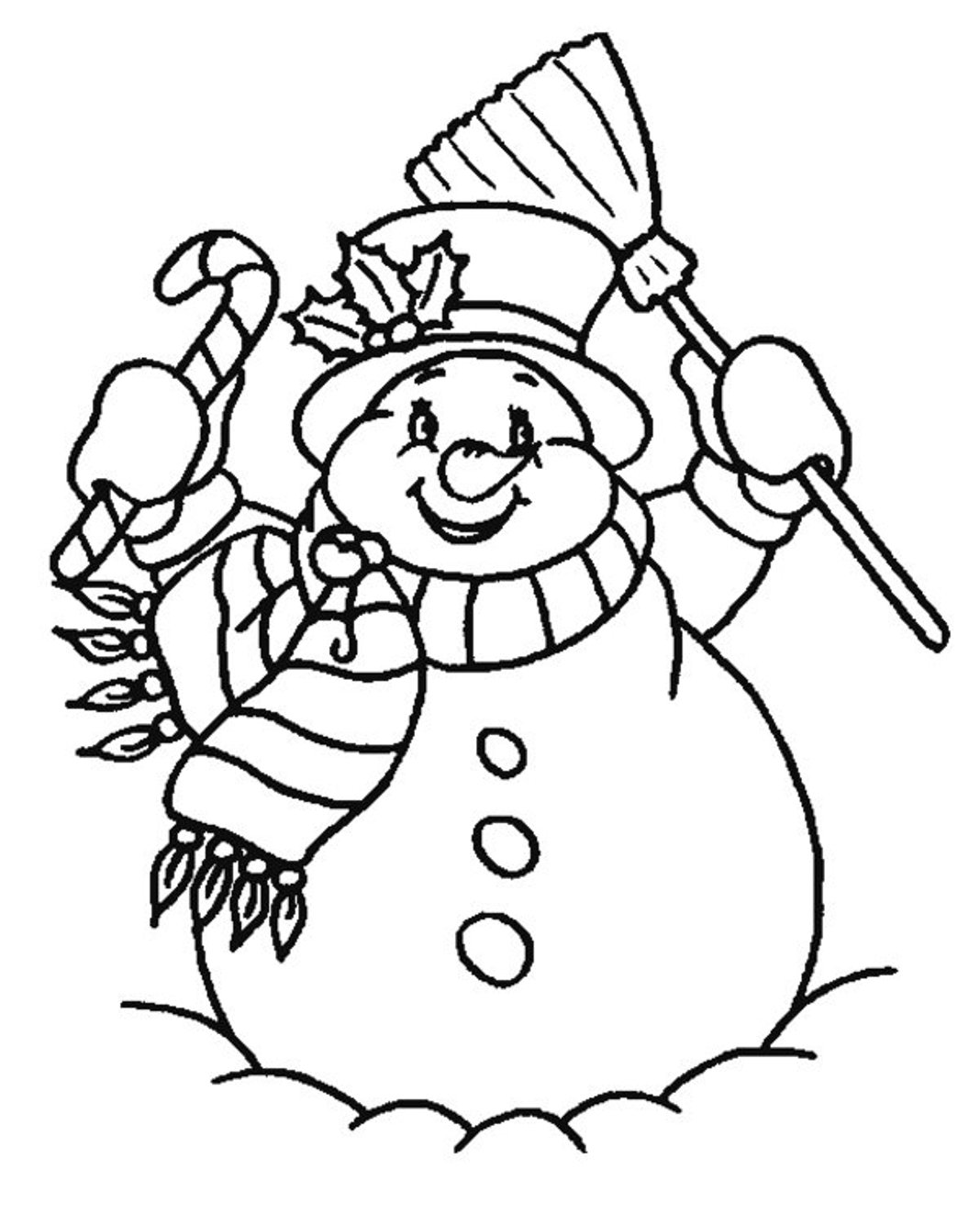 Free Snowman For Kids Coloring Page