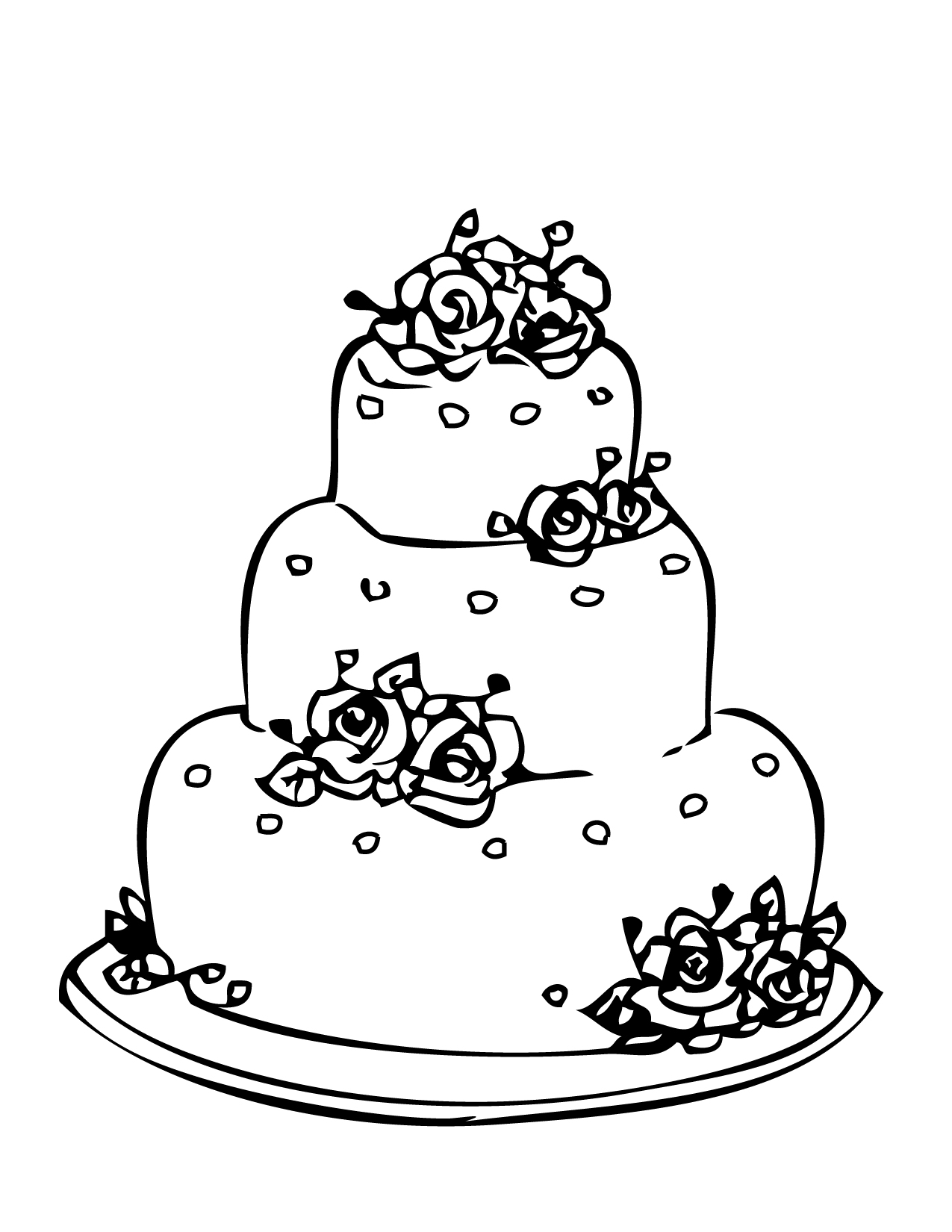 Free Wedding Cakes Coloring Pages   Coloring Cool