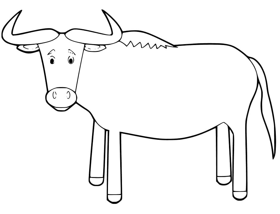 Free Wildebeest Coloring Page