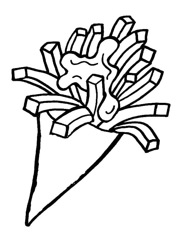 French Fries 9 Coloring Page