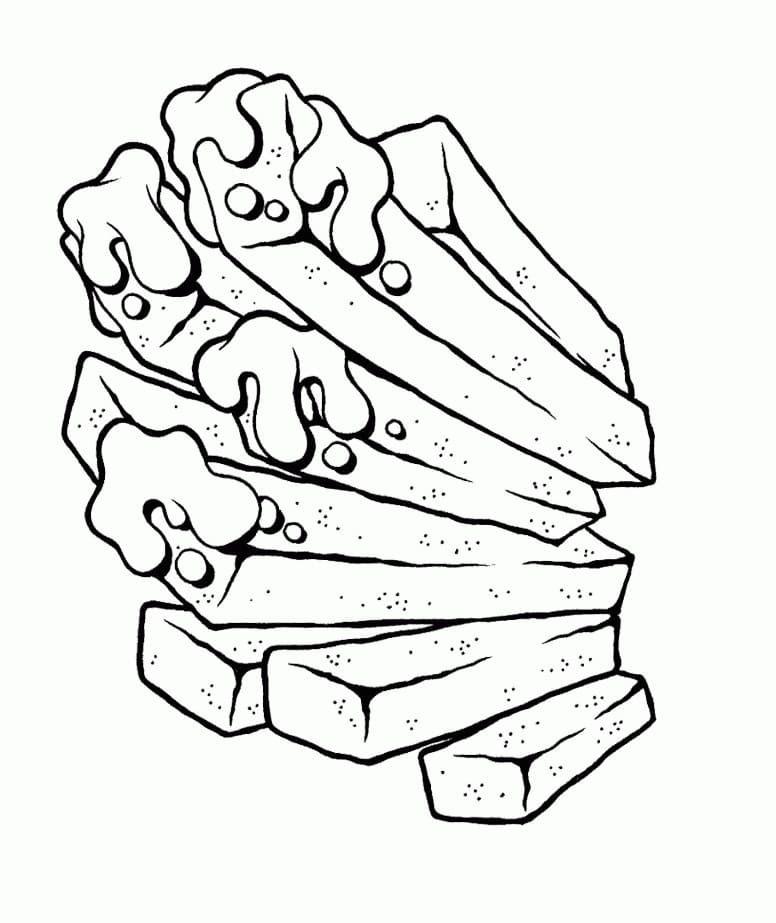French Fries with Sauce Coloring Page