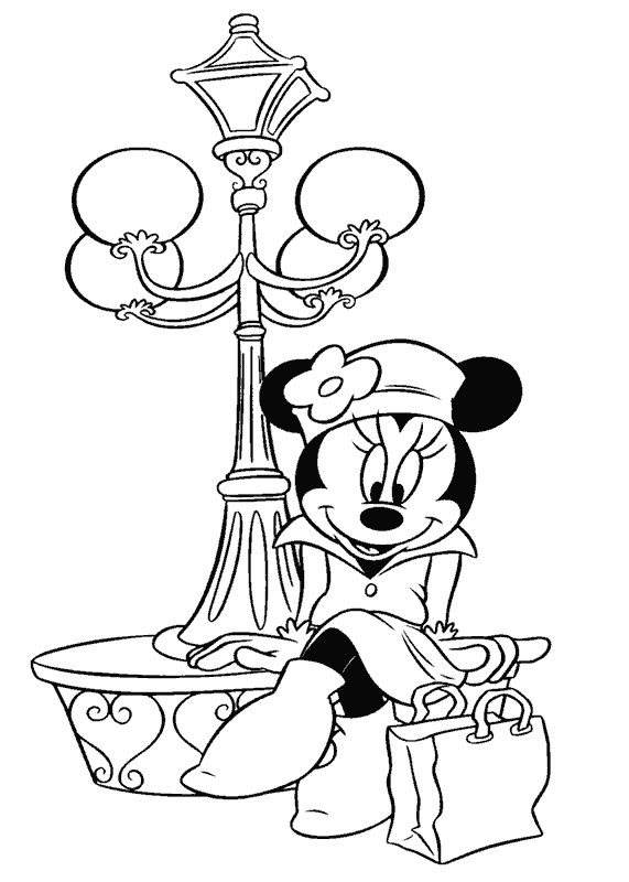 French Minnie Disney S491b Coloring Page