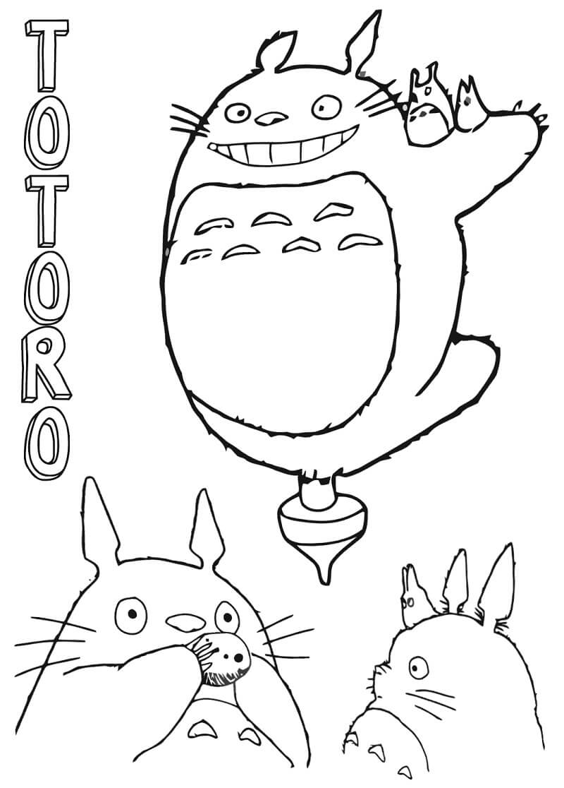 Friendly Totoro 1 Coloring Page