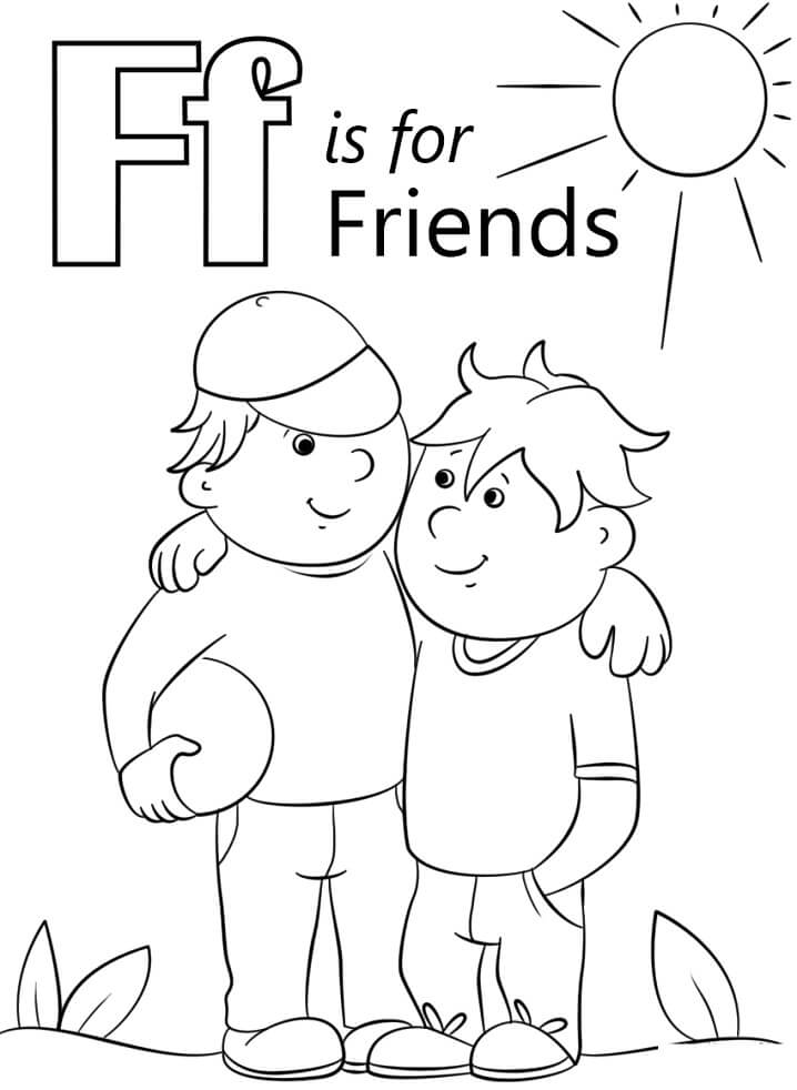Friends Letter F Coloring Page