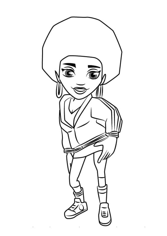 Frizzy from Subway Surfers Coloring Page