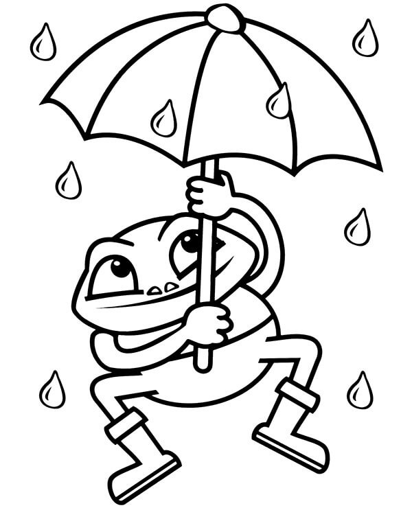 Frog Holding Umbrella