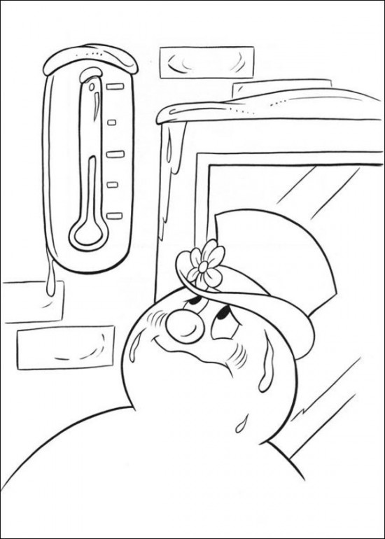 Frosty the Snowman coloring page melting