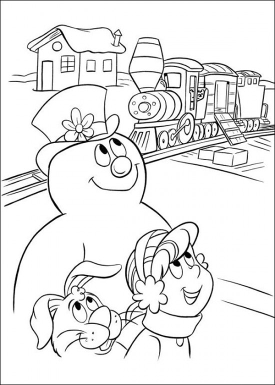 Frosty the Snowman coloring page Train Coloring Page