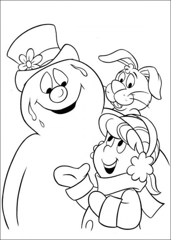 Frosty the Snowman Coloring page with friends