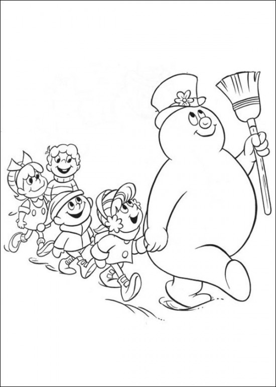 Frosty the Snowman coloring pages parade