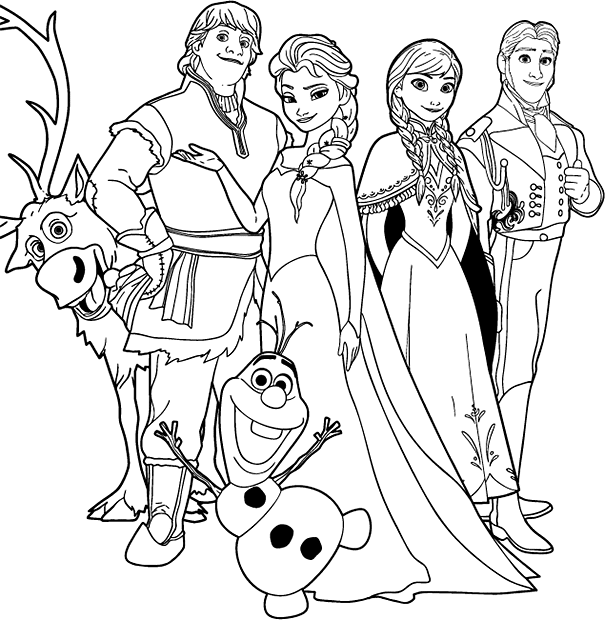 Frozen Characters Coloring Page