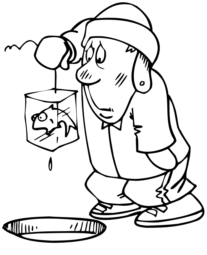 Frozen Ice Fishings Coloring Page