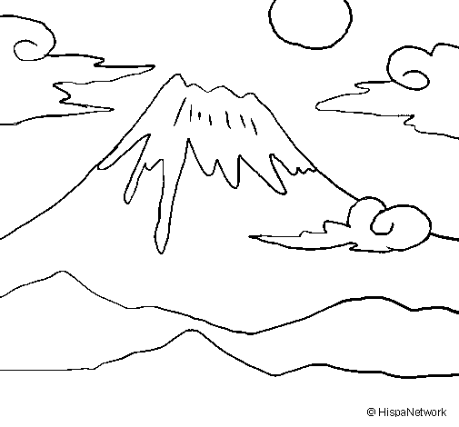 Fuji Mountain 2 Coloring Page