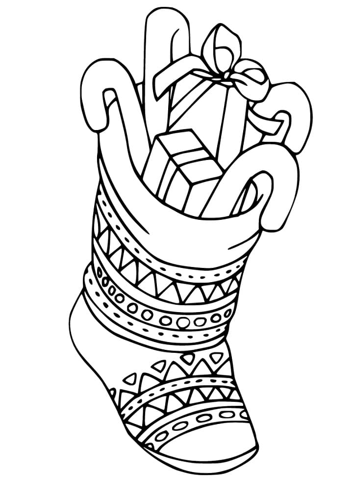 Full Christmas Stocking Coloring Page