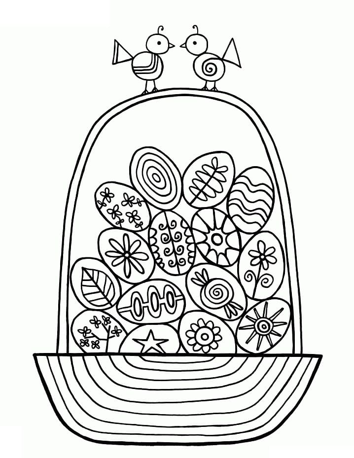 Full Easter Basket Coloring Page