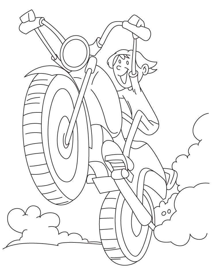 Fun Cyclings Coloring Page